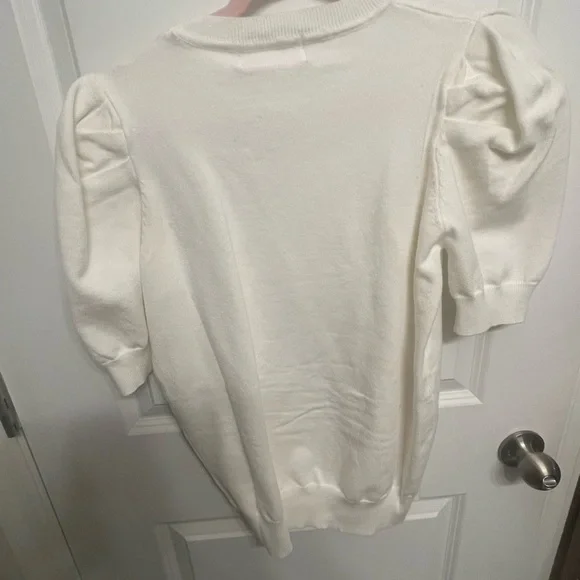 Impressions Cream Sweater with Mauve Sequin Bows - Picture 5 of 5